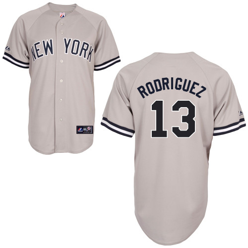 alex Rodriguez #13 MLB Jersey-New York Yankees Men's Authentic Replica Gray Road Baseball Jersey - Click Image to Close